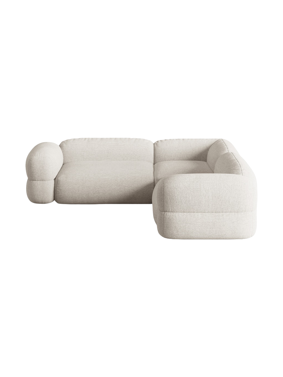 
5-Sitzer Design Ecksofa "Lony" - Strukturstoff Beige