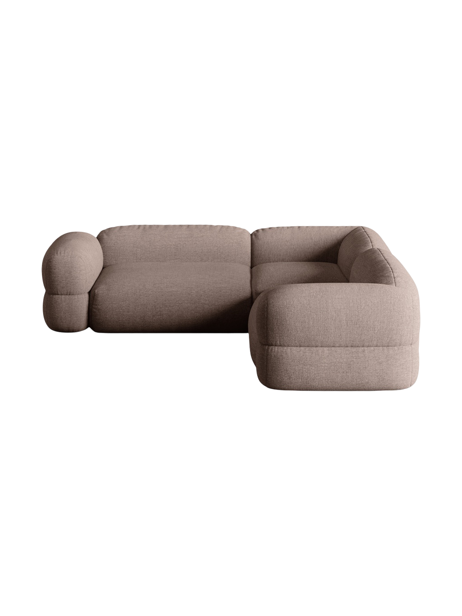 
5-Sitzer Design Ecksofa "Lony" - Strukturstoff Cappuccino