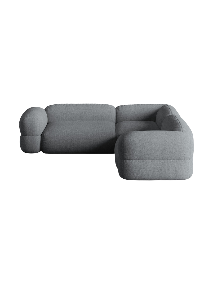 
5-Sitzer Design Ecksofa "Lony" - Strukturstoff Grau
