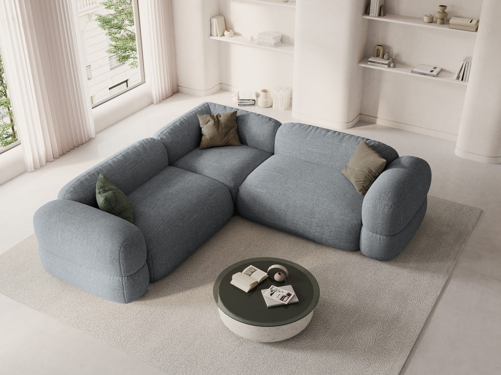 
5-Sitzer Design Ecksofa "Lony" - Strukturstoff Grau