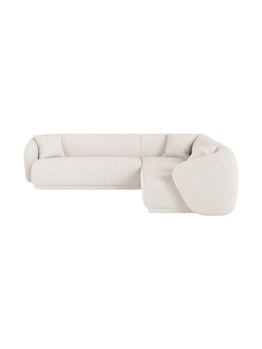 
Canapé d'angle design "Jane" 5 places - Chenille Beige Clair