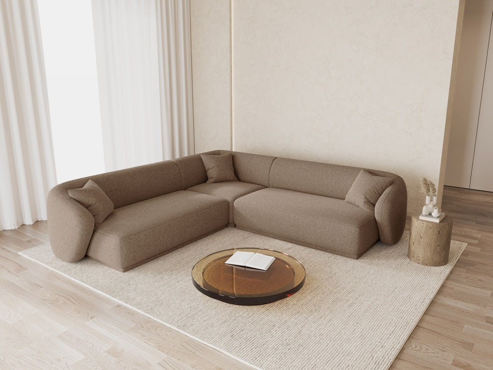 
Canapé d'angle design "Jane" 5 places - Chenille Cappuccino