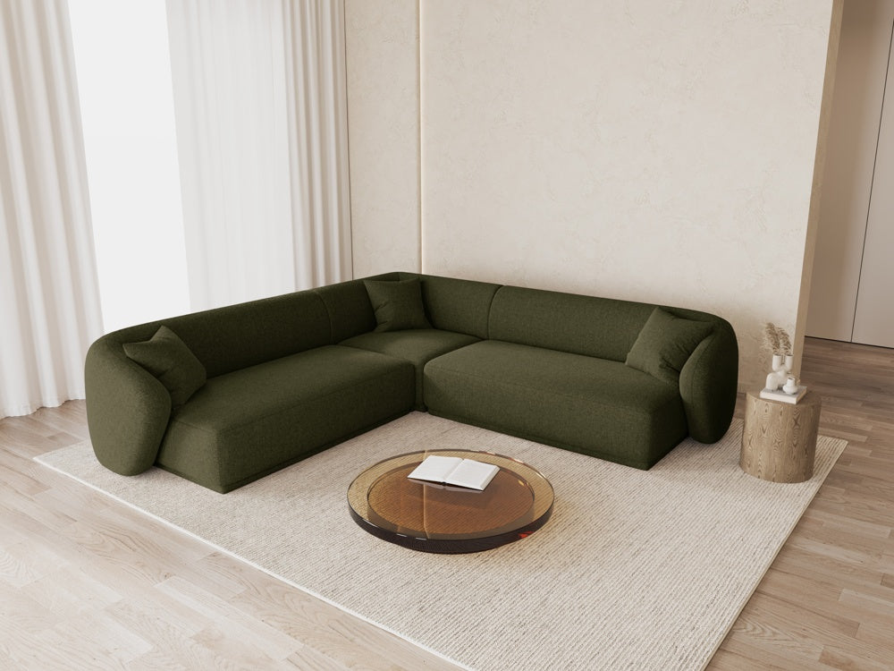 
Canapé d'angle design "Jane" 5 places - Chenille vert