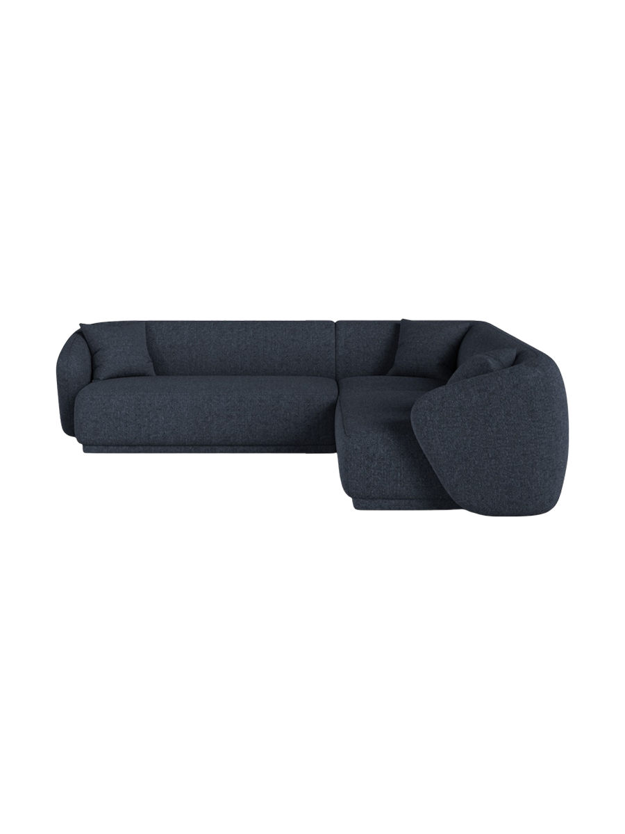 
Canapé d'angle design "Jane" 5 places - Chenille Bleu Marine