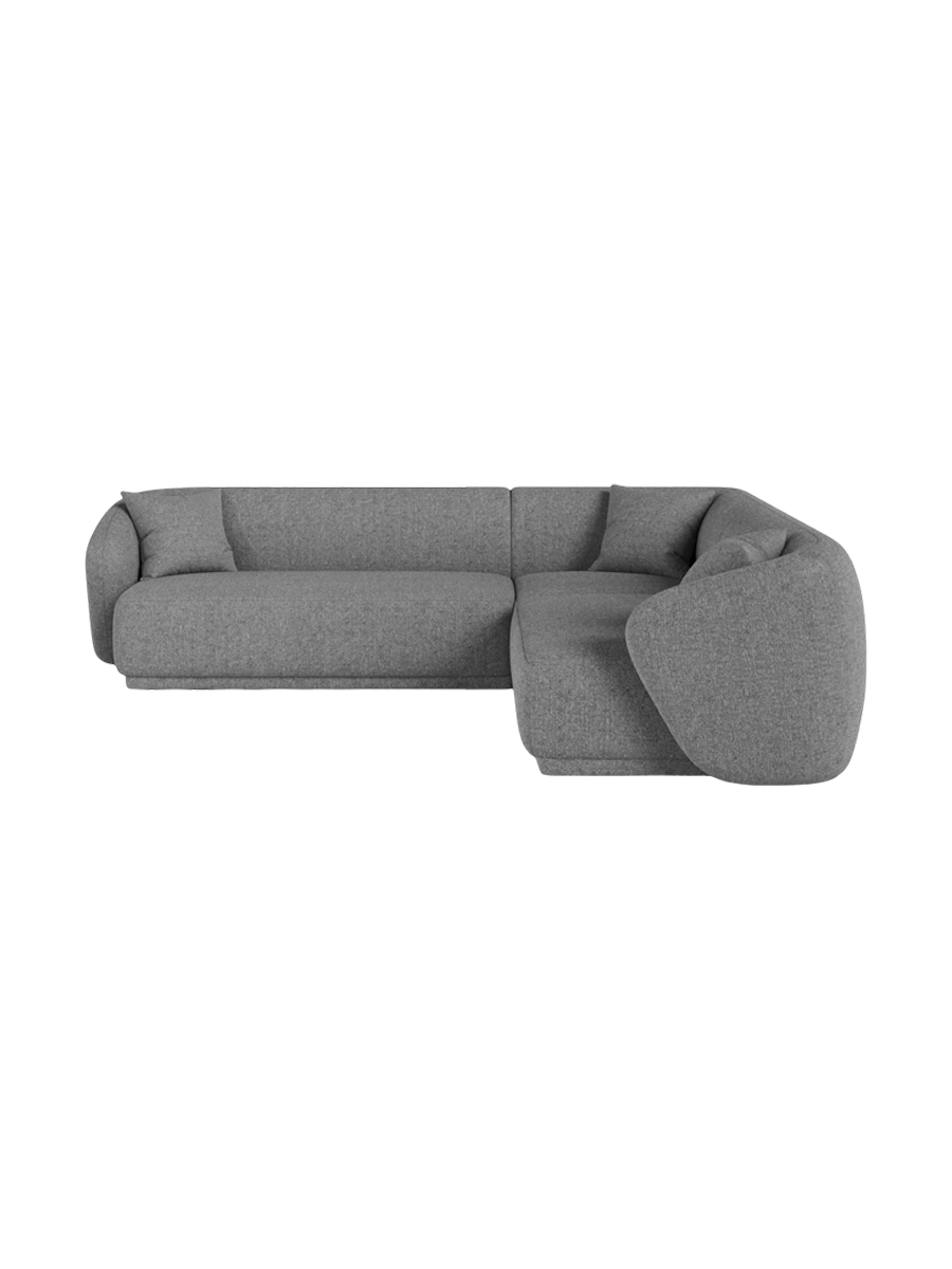 
Canapé d'angle design "Jane" 5 places - Chenille grise