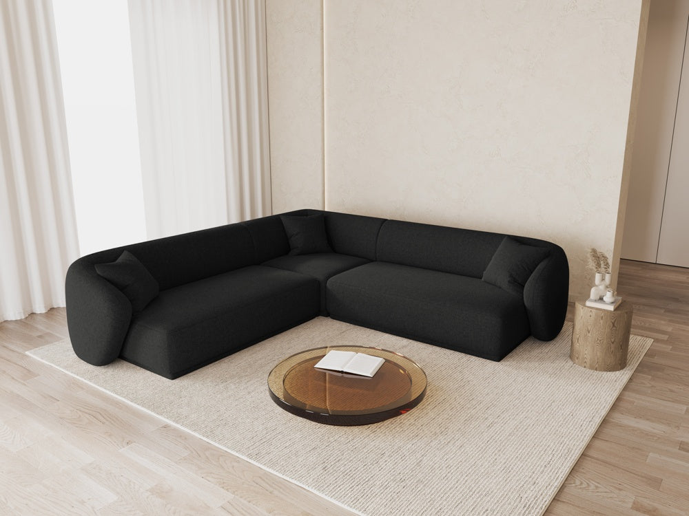 
Canapé d'angle design "Jane" 5 places - Chenille anthracite