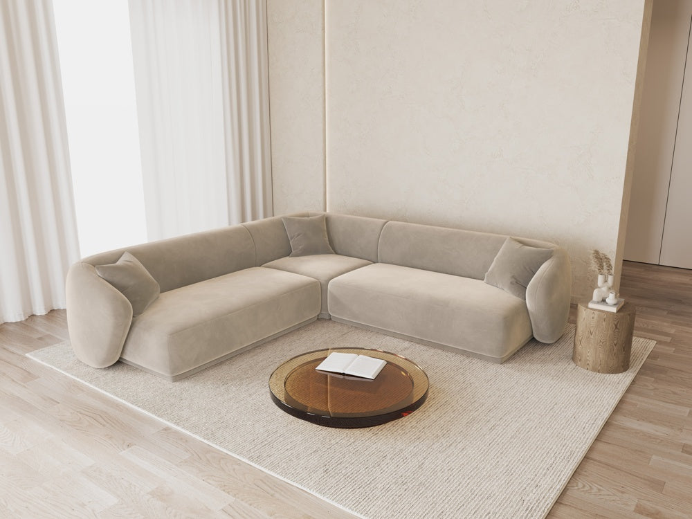 
Canapé d'angle design "Jane" 5 places - Velours Beige