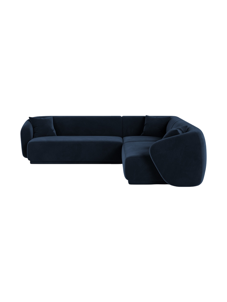 
Canapé d'angle design "Jane" 5 places - Velours bleu roi