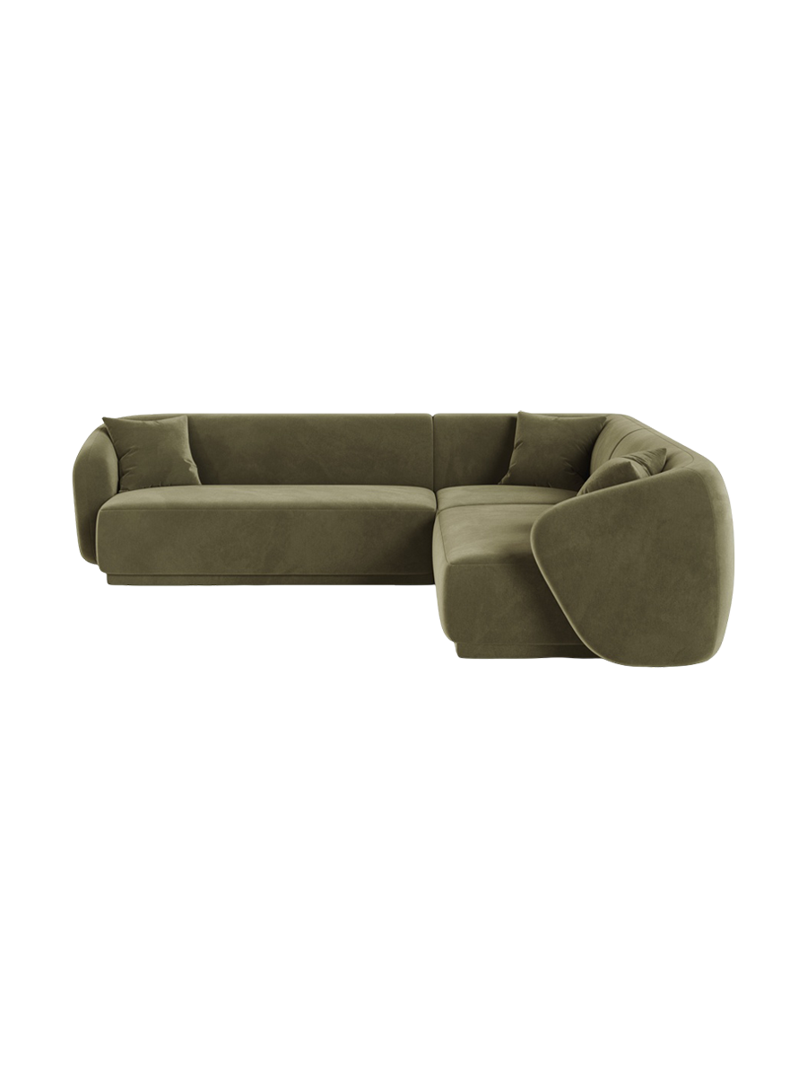
Canapé d'angle design "Jane" 5 places - Velours vert