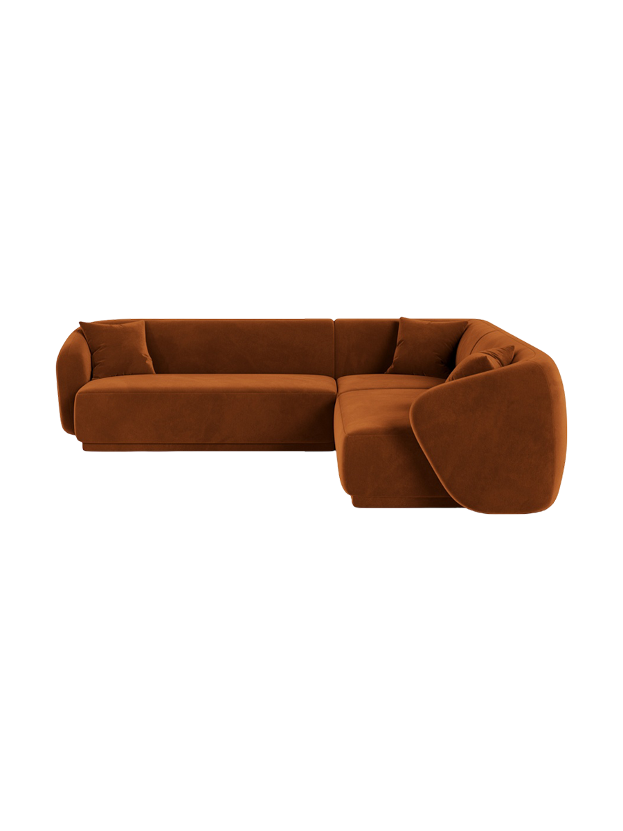 
Canapé d'angle design "Jane" 5 places - Velours Terre cuite