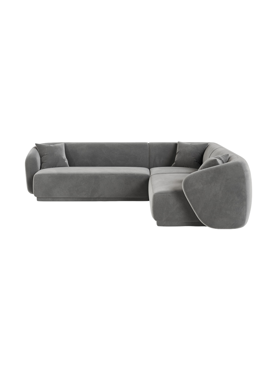 
Canapé d'angle design "Jane" 5 places - Velours Gris