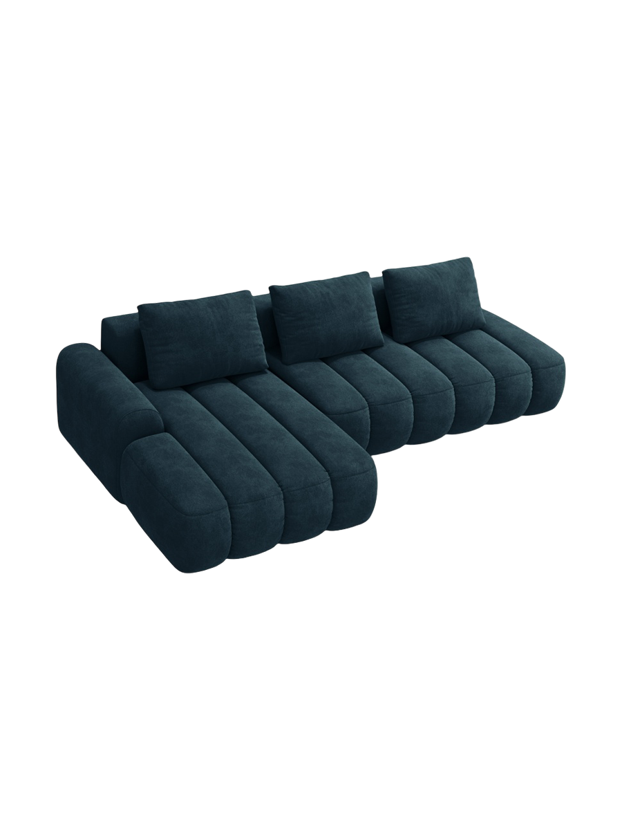 
4-Seater Designer Corner Sofa "Kimi" with Sleeping Function - Velvet dark petrol / Left corner section