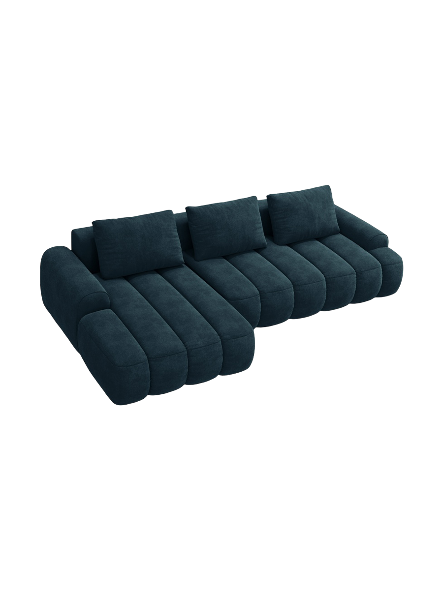 
3-seater designer corner sofa "Kimi" with sleeping function - Velvet dark petrol / Left corner section