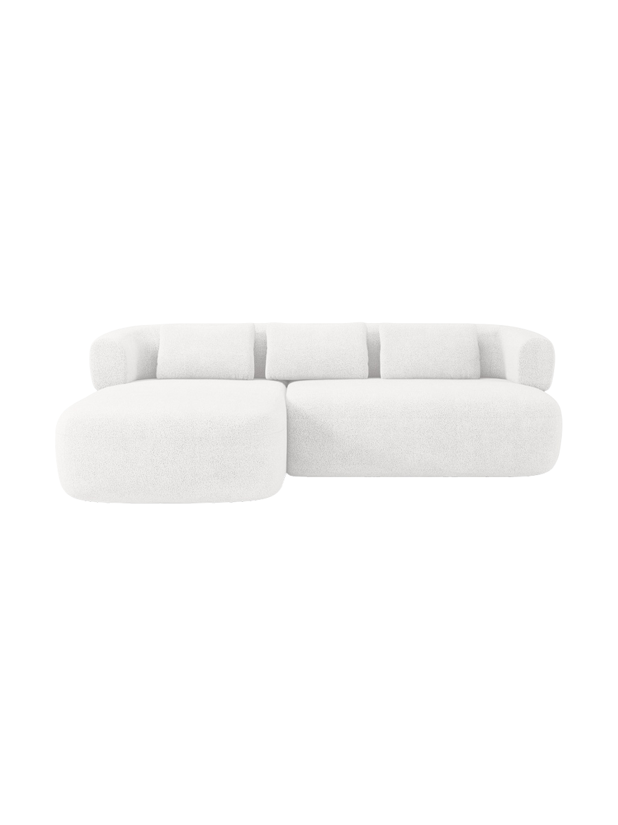 
3/4-seater design corner sofa "Estro" - Bouclé Ivory / Left corner section