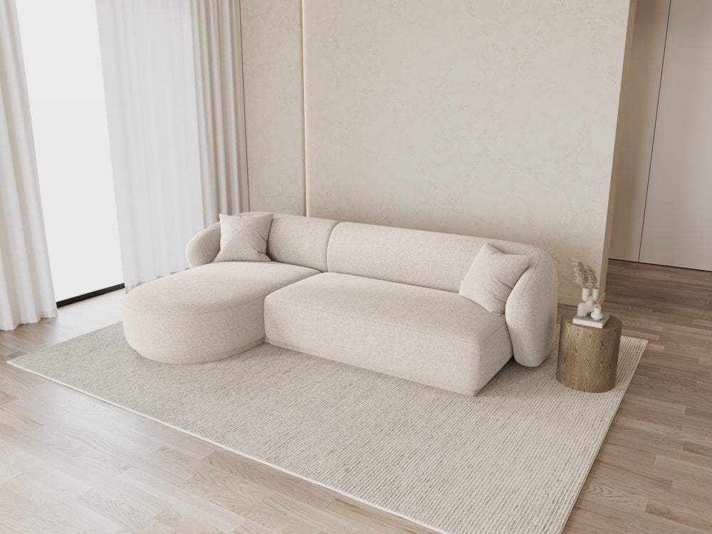 
Canapé d'angle design 4 places « Jane » - Chenille Beige Clair / Pièce d'angle gauche