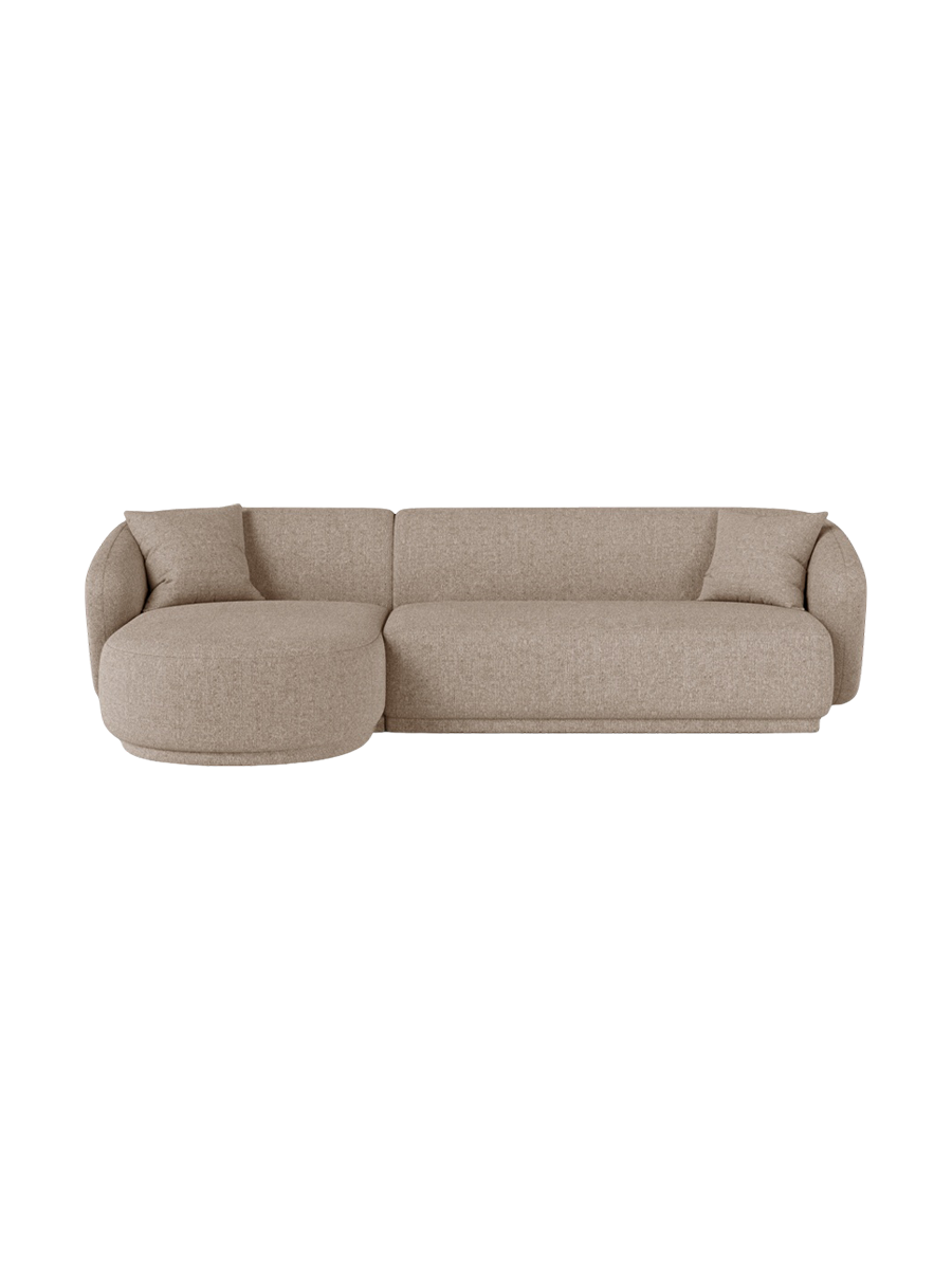 
Canapé d'angle design 4 places « Jane » - Chenille Cappuccino / Pièce d'angle gauche