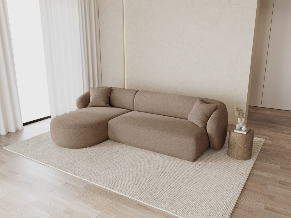 
Canapé d'angle design 4 places « Jane » - Chenille Cappuccino / Pièce d'angle gauche