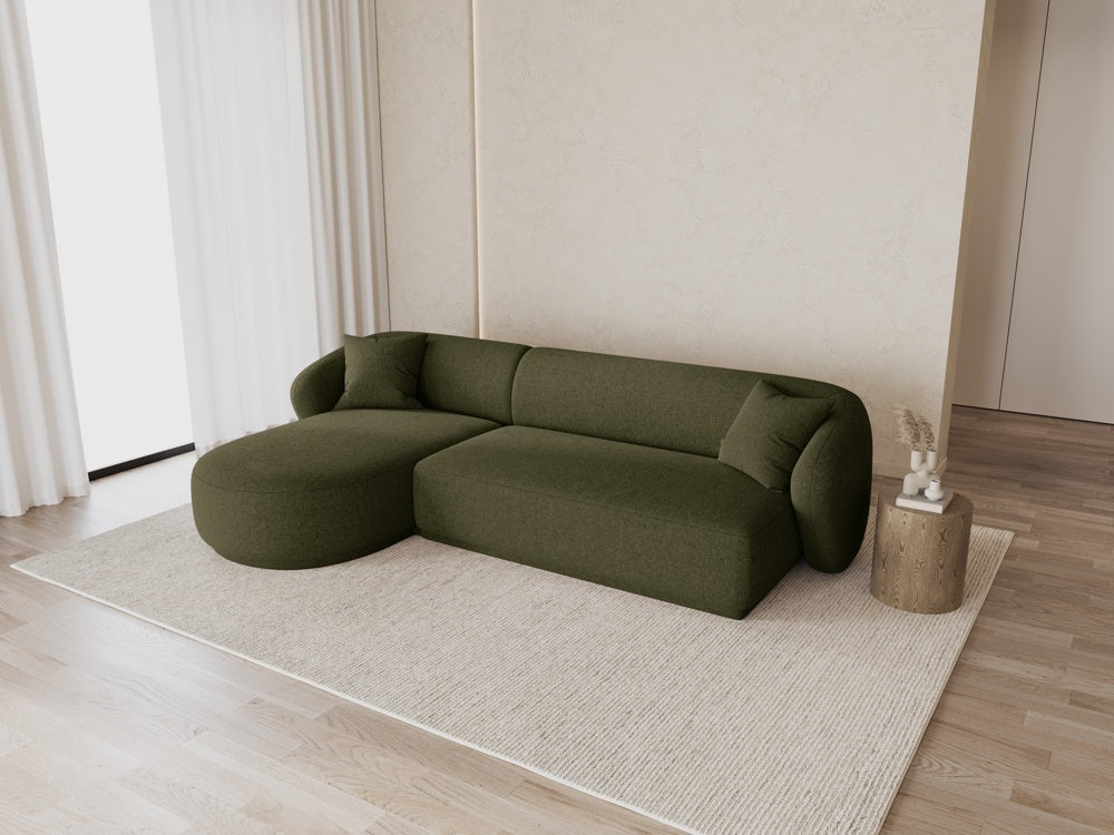 
Canapé d'angle design 4 places « Jane » - Chenille vert / Pièce d'angle gauche