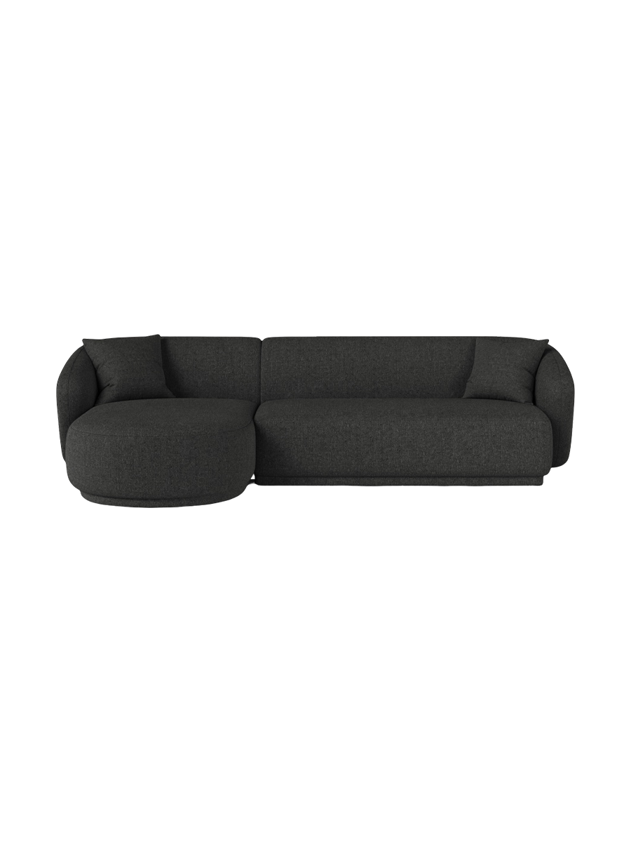 
Canapé d'angle design 4 places « Jane » - Chenille anthracite / Pièce d'angle gauche