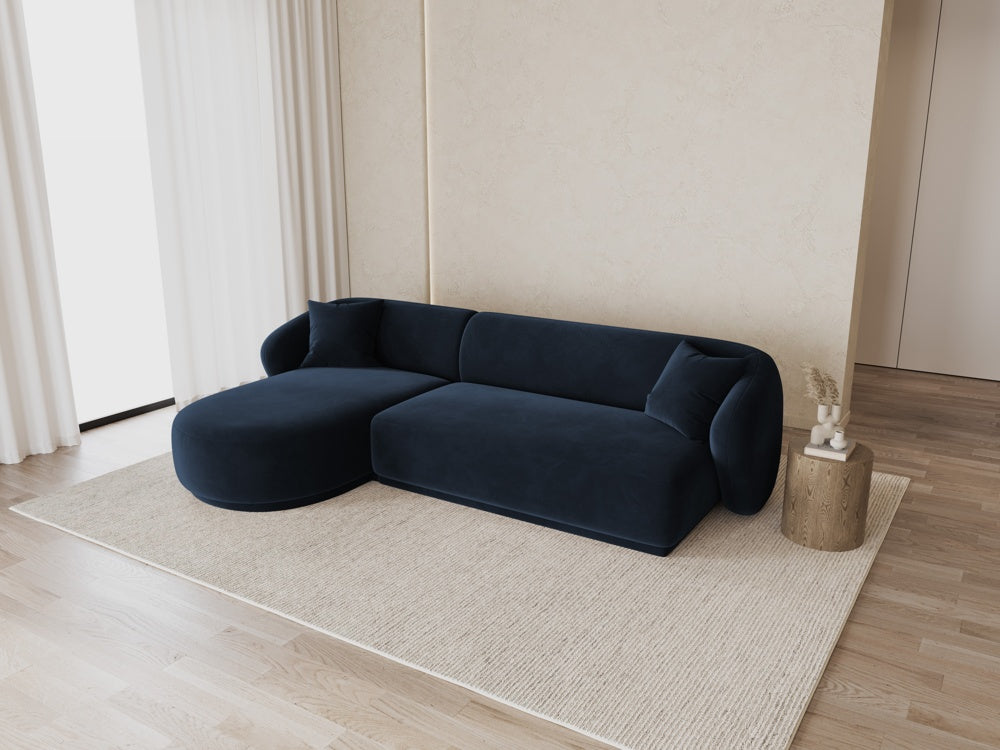 
Canapé d'angle design 4 places « Jane » - Velours bleu roi / Pièce d'angle gauche