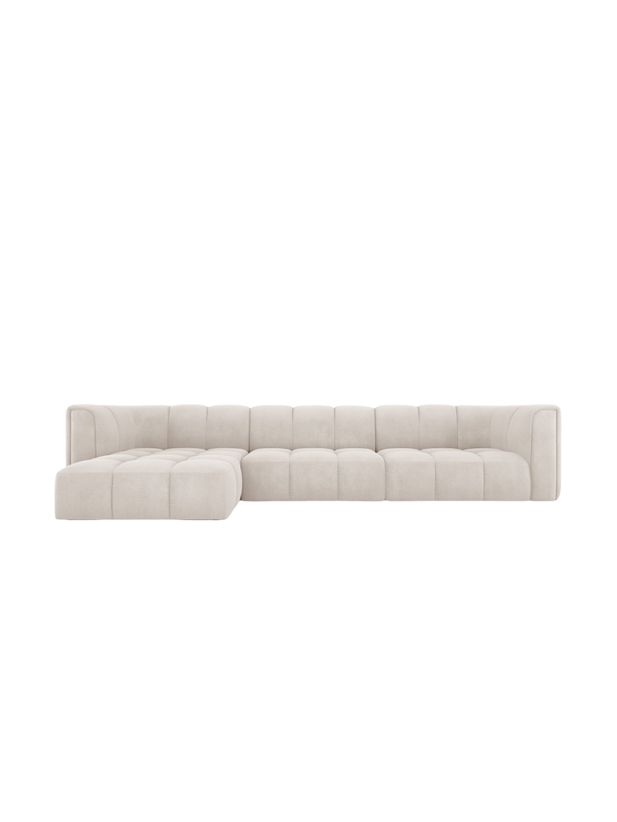 
5-Sitzer Design Ecksofa "Adams" - Chenille Beige / Eckteil links