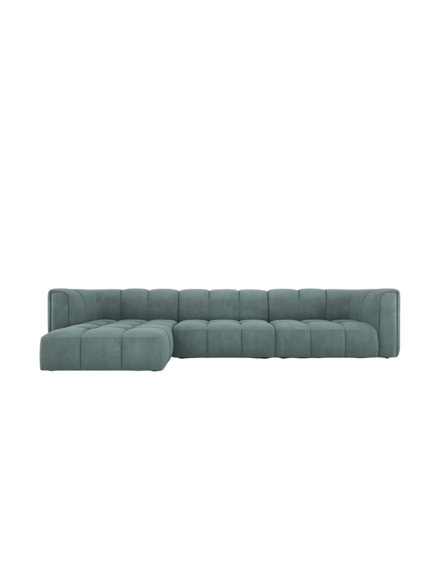 
5-Sitzer Design Ecksofa "Adams" - Chenille Petrol / Eckteil links
