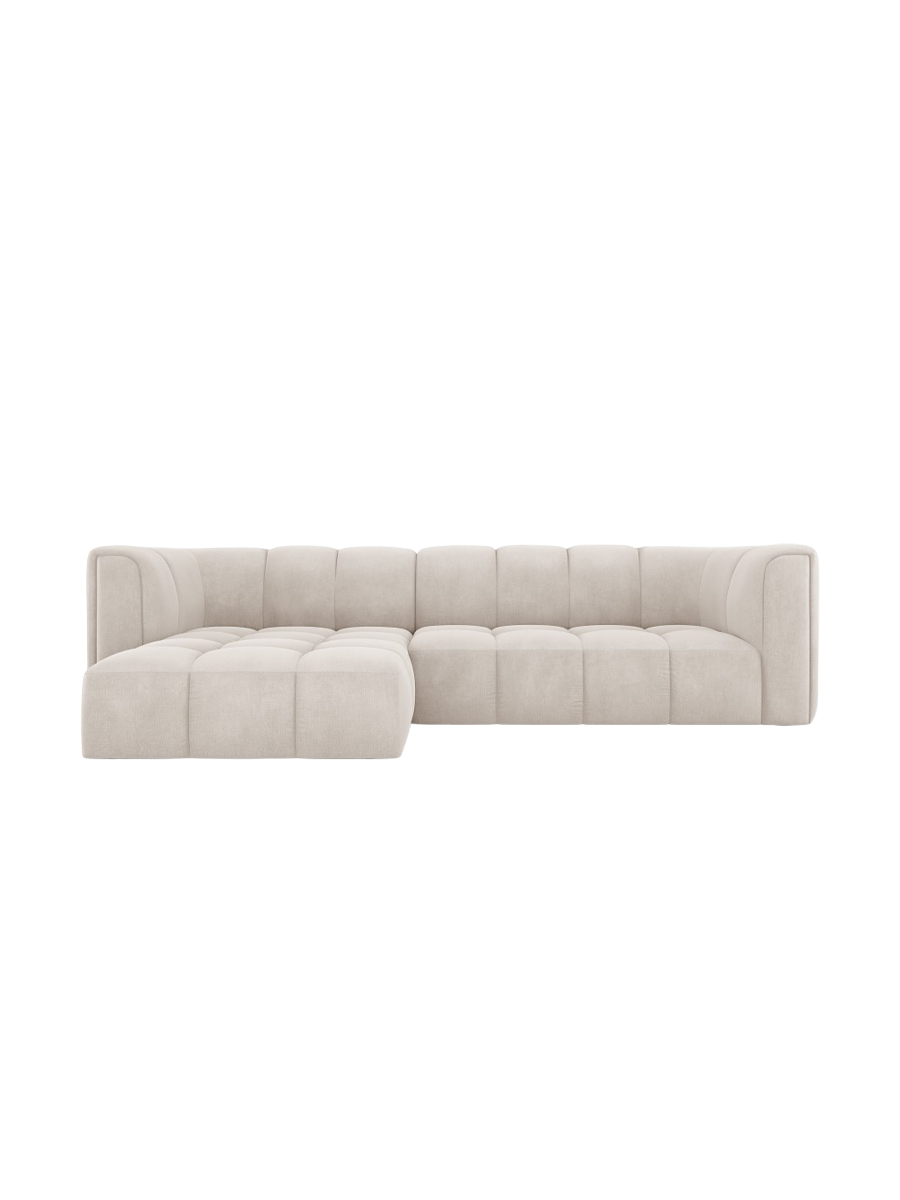 
3-Sitzer Design Ecksofa "Adams" - Chenille Beige / Eckteil links