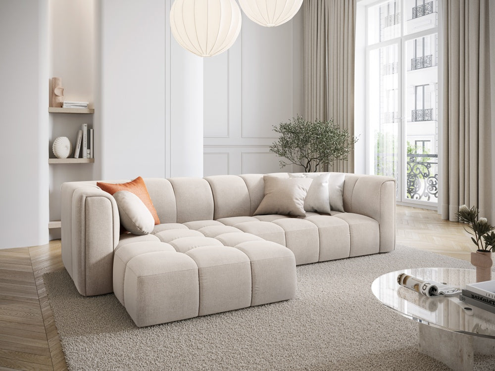 
3-Sitzer Design Ecksofa "Adams" - Chenille Beige / Eckteil links