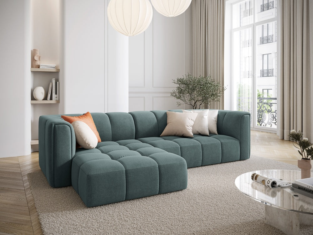 
3-Sitzer Design Ecksofa "Adams" - Chenille Petrol / Eckteil links