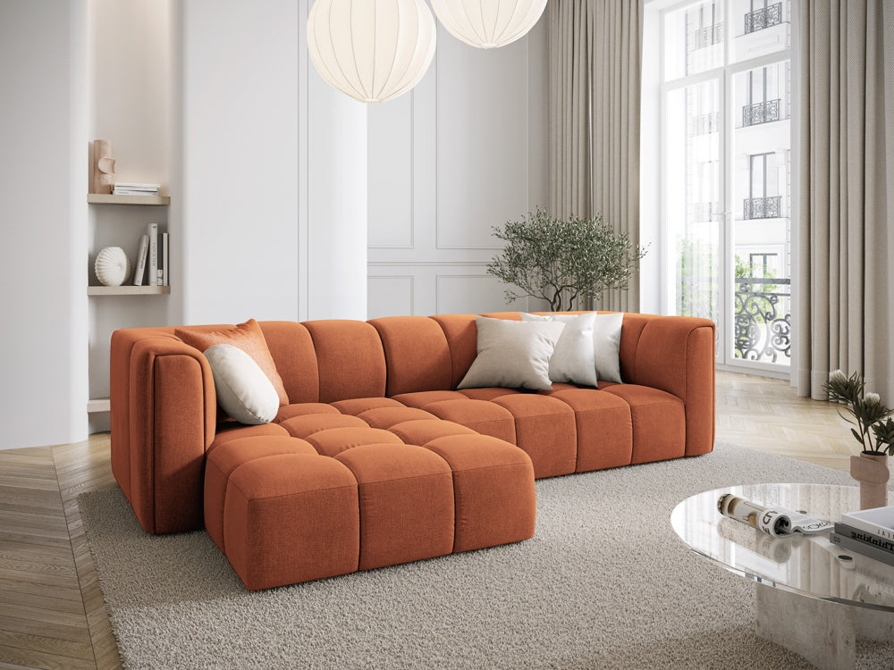 
3-Sitzer Design Ecksofa "Adams" - Chenille Terracotta / Eckteil links