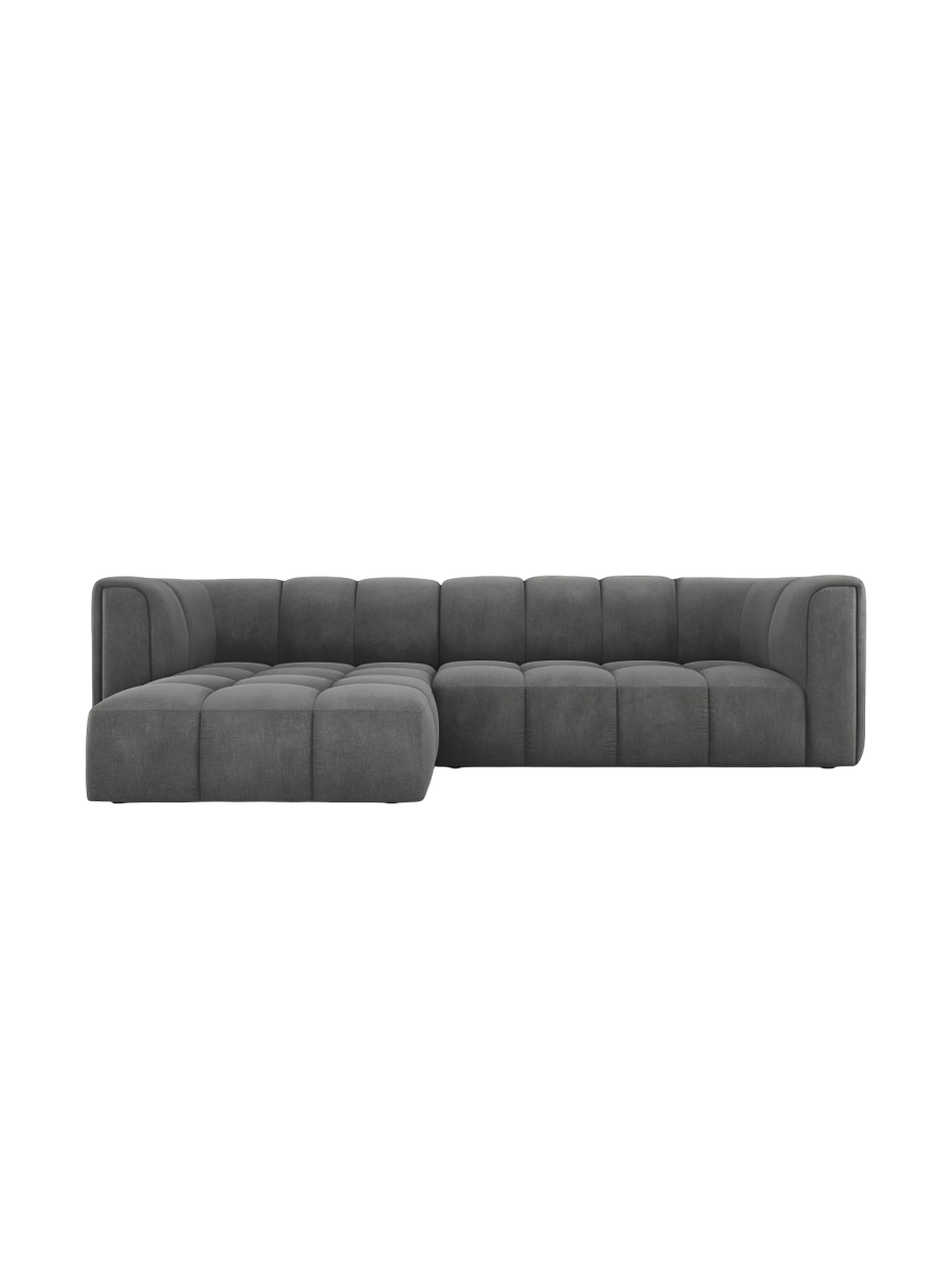 
3-Sitzer Design Ecksofa "Adams" - Chenille Dunkelgrau / Eckteil links