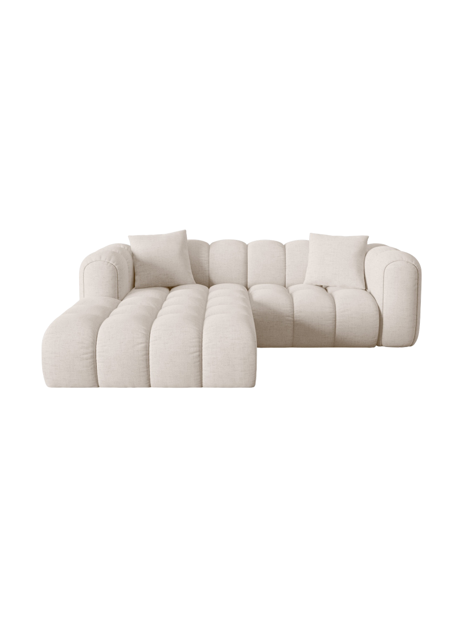 
3-seater designer corner sofa "Arden" - Structured Fabric Beige / Left corner section