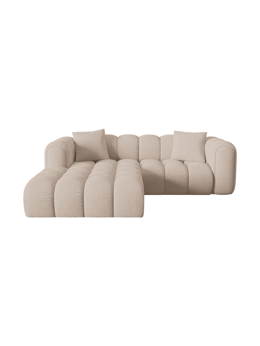 
3-seater designer corner sofa "Arden" - Structured fabric Cappuccino / Left corner section