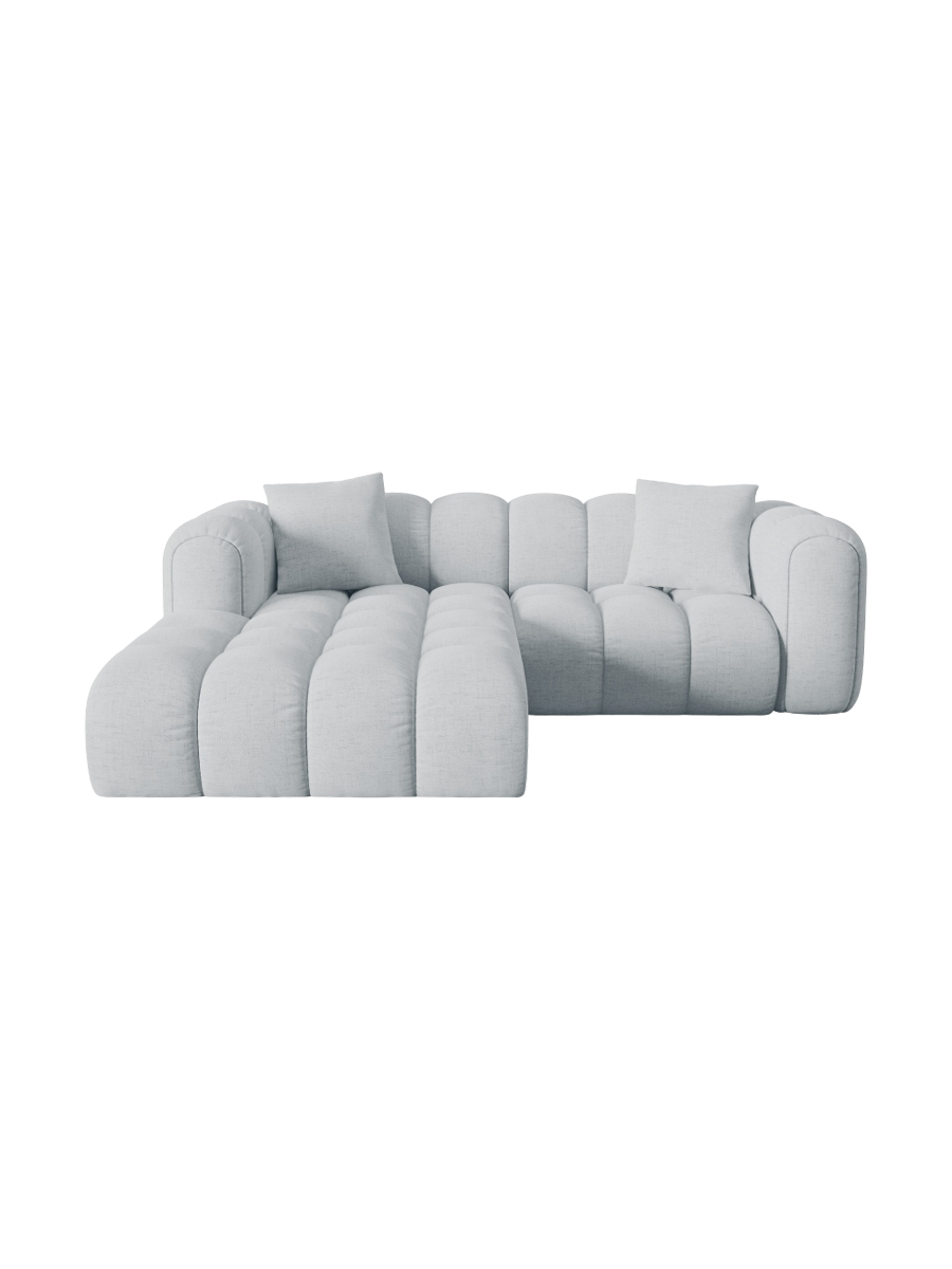 
3-seater designer corner sofa "Arden" - Structural Fabric Light Grey / Left corner section