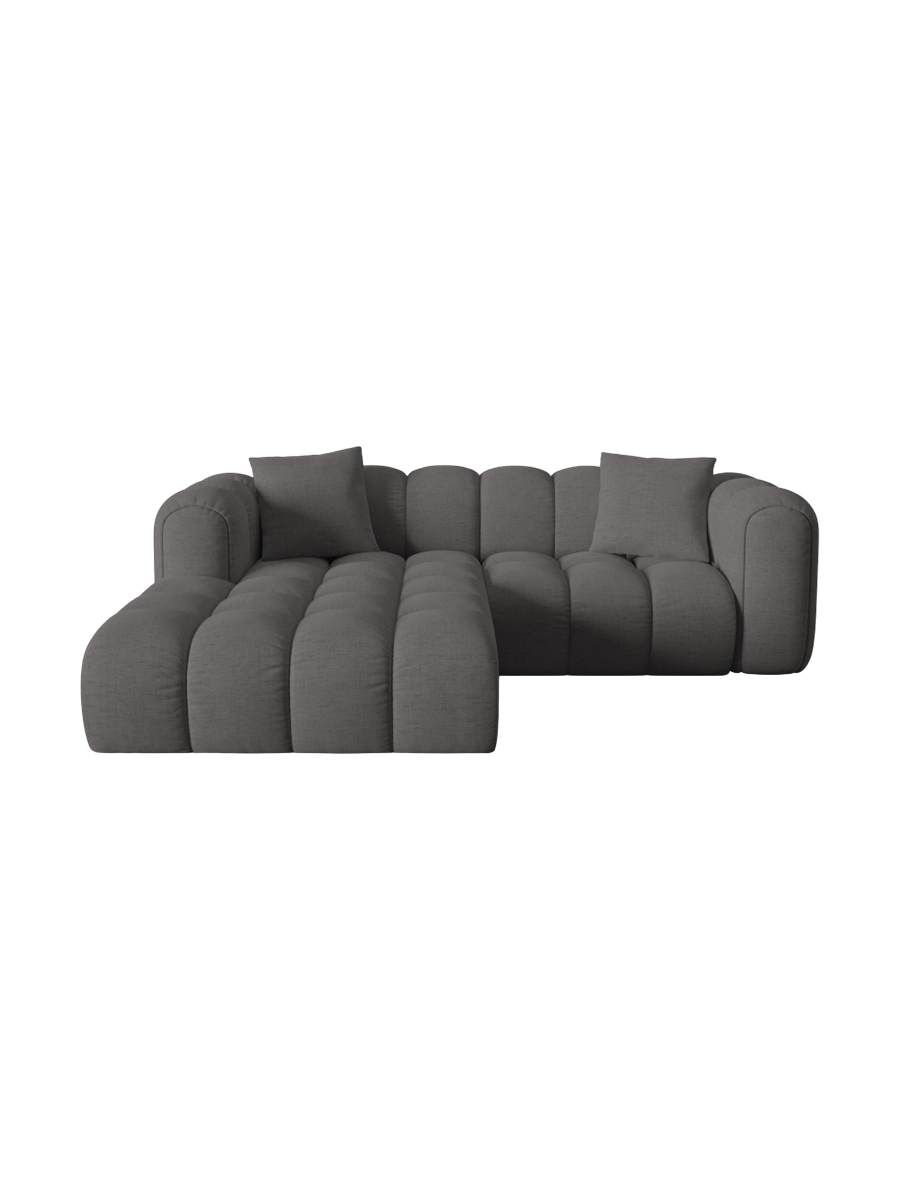 
3-seater designer corner sofa "Arden" - Textured Fabric Grey / Left corner section