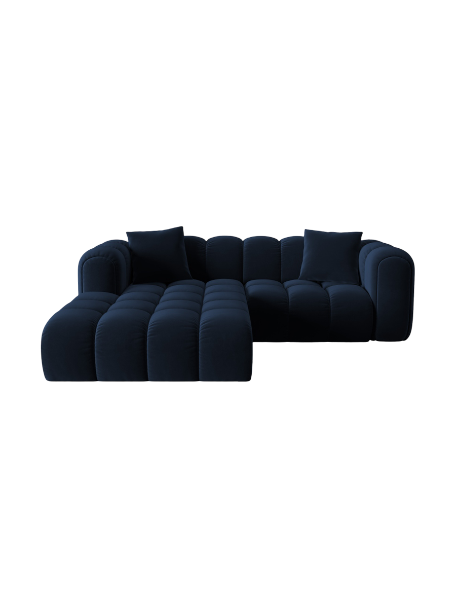 
3-seater designer corner sofa "Arden" - Velvet Royal Blue / Left corner section