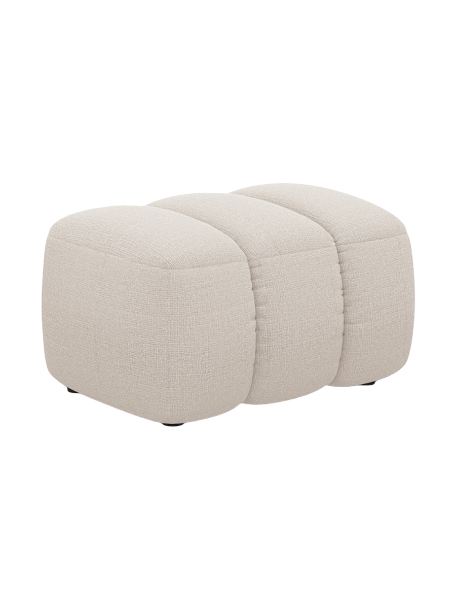 
Designer Ottoman "Kimi" - Structured Fabric Beige
