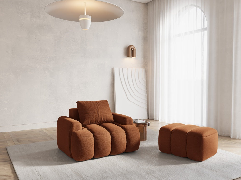 
Designer Ottoman "Kimi" - Upholstery Fabric Brick