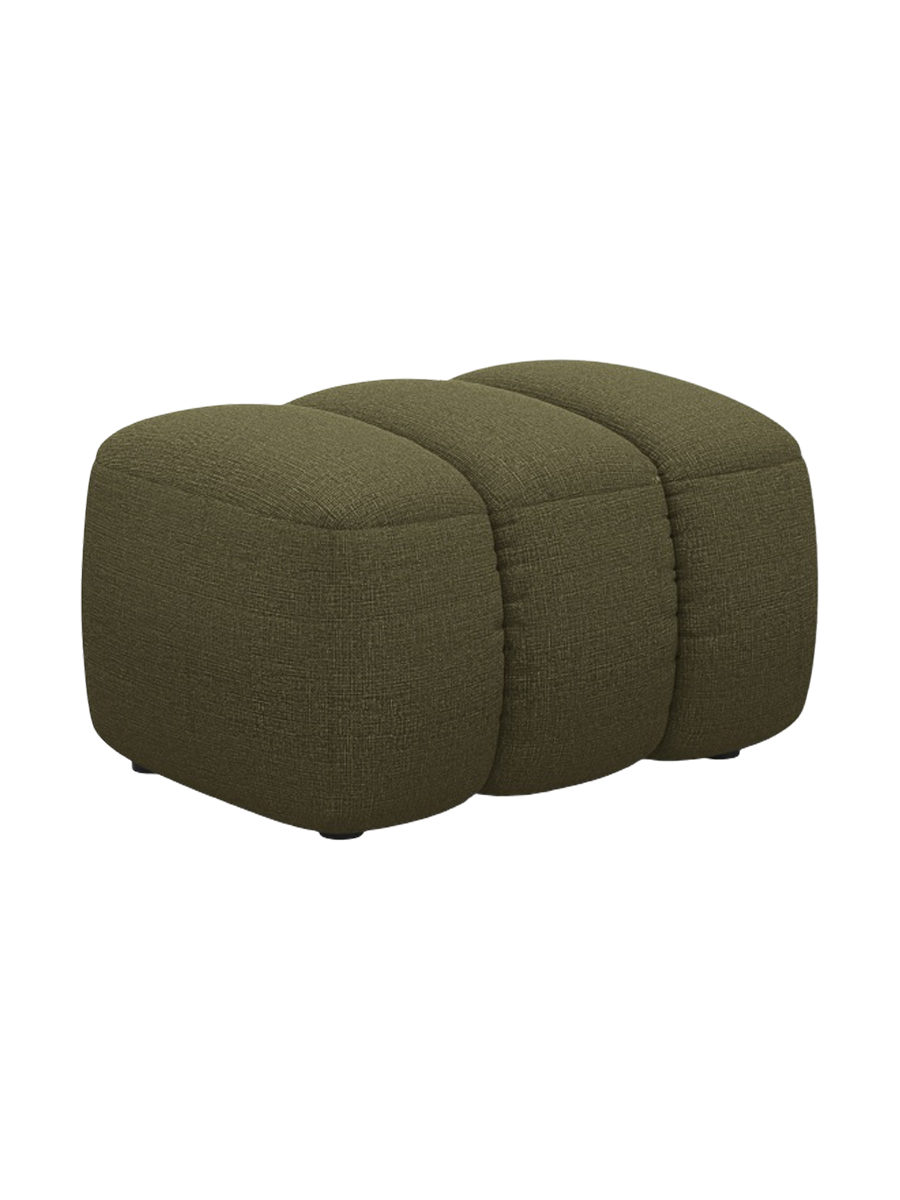 
Designer Ottoman "Kimi" - Textured Fabric Green