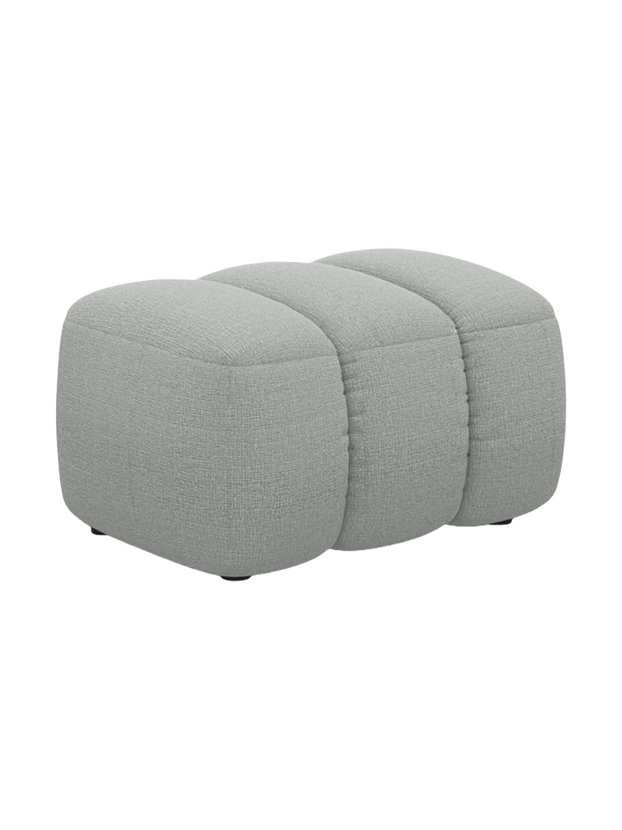 
Designer Ottoman "Kimi" - Structural Fabric Light Grey