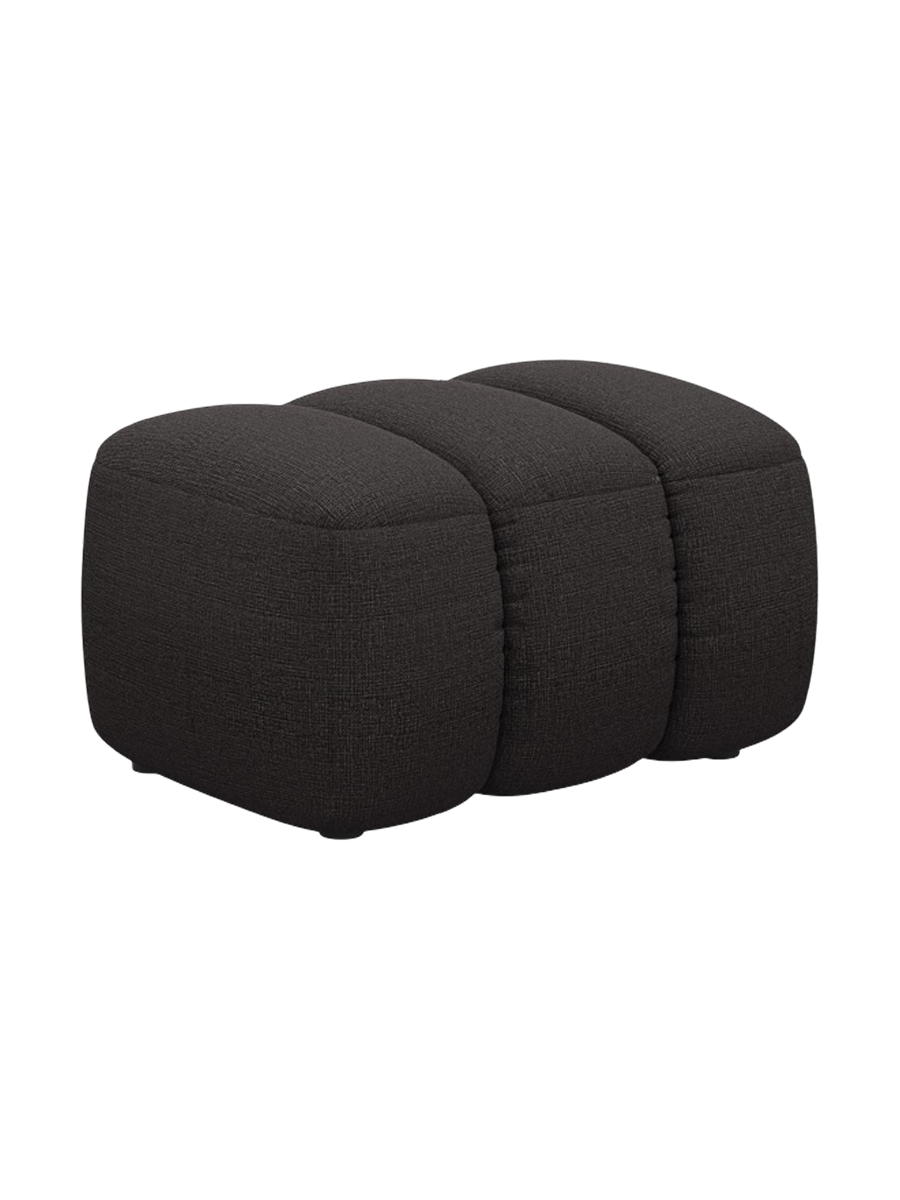 
Designer Ottoman "Kimi" - Structured Fabric Dark Grey