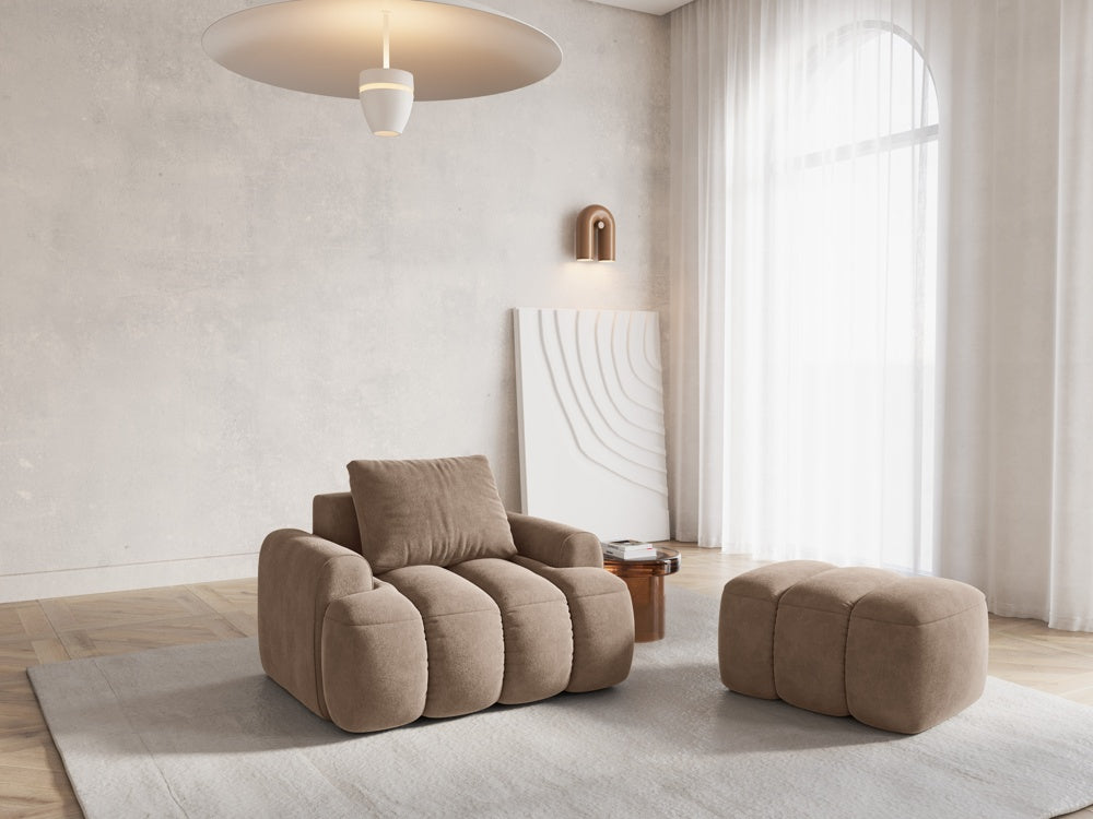 
Designer Ottoman "Kimi" - Velvet Dark Beige