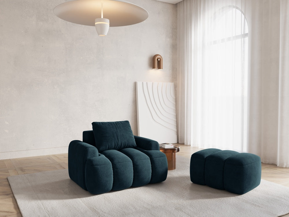 
Designer Ottoman "Kimi" - Dark Petrol Velvet