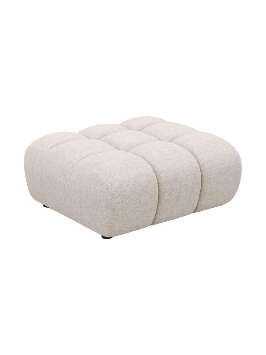 
"Arden" Design Ottoman - Structured Fabric Beige