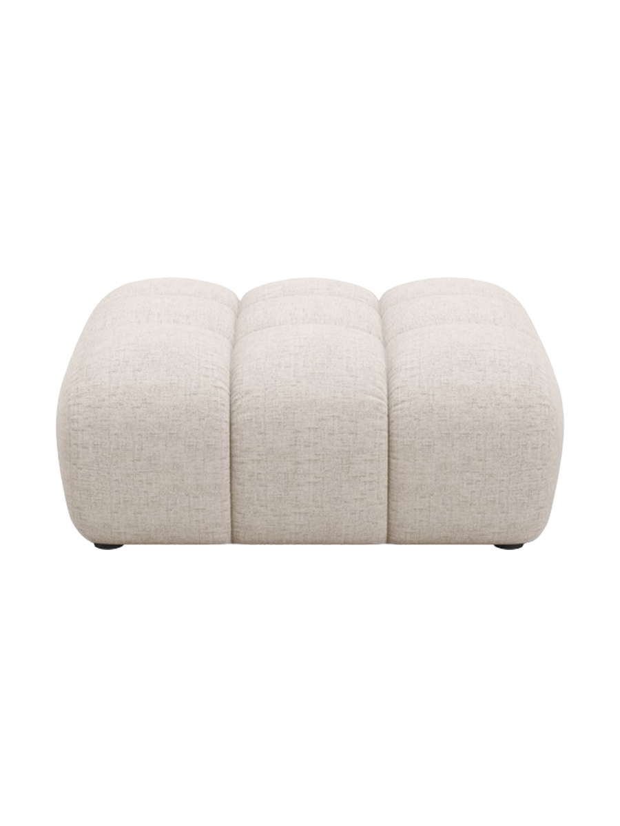 
"Arden" Design Ottoman - Structured Fabric Beige