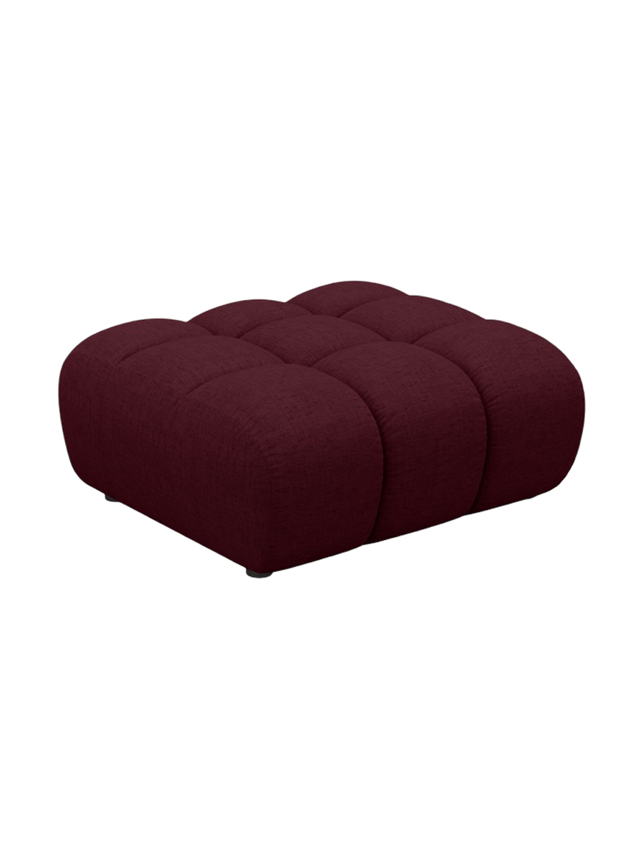 
"Arden" Design Ottoman - Textured fabric Bordeaux