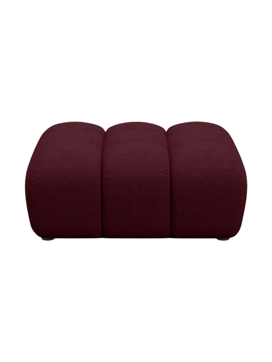 
"Arden" Design Ottoman - Textured fabric Bordeaux