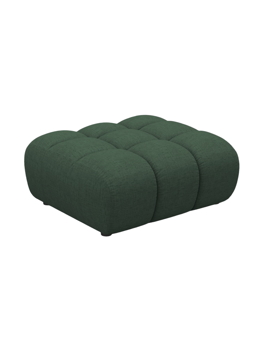 
"Arden" Design Ottoman - Textured Fabric Green