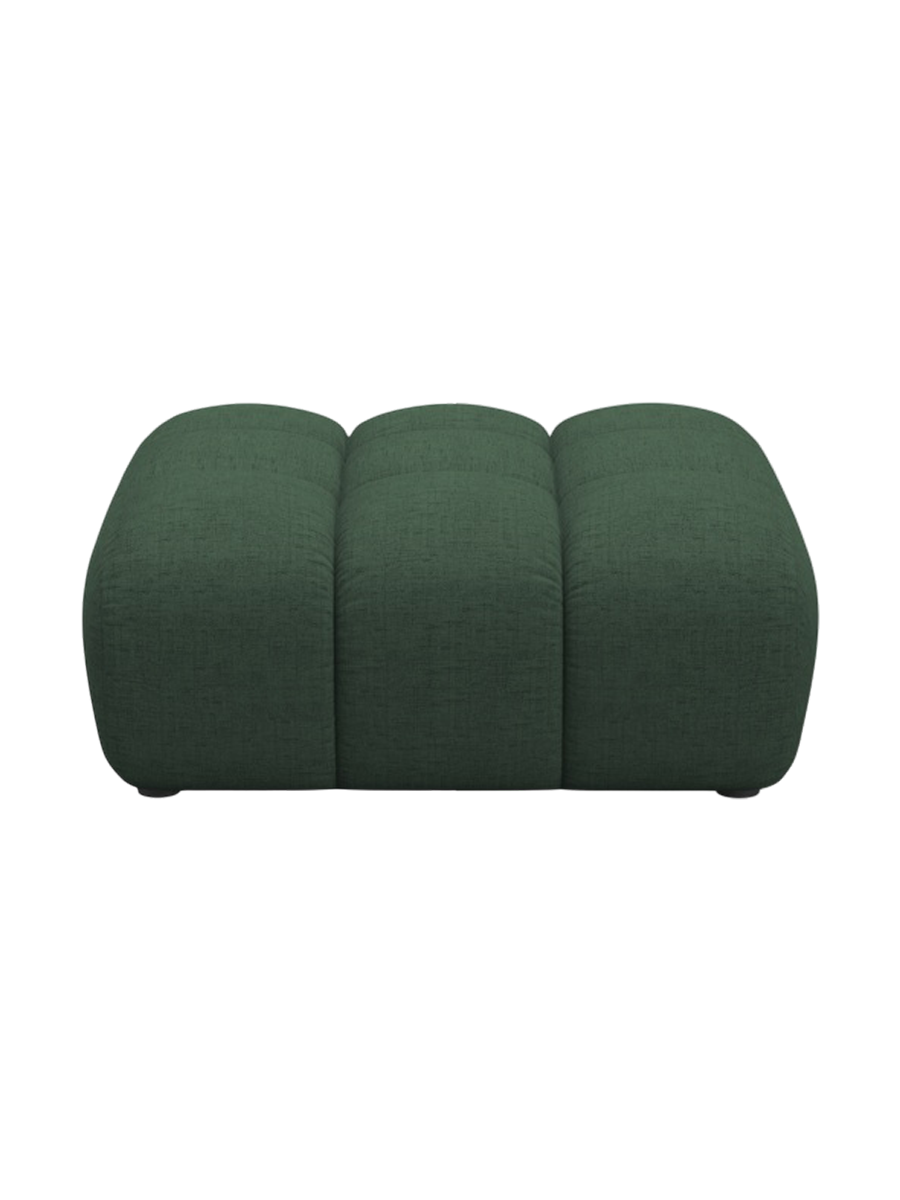 
"Arden" Design Ottoman - Textured Fabric Green