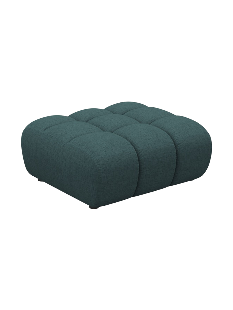 
"Arden" Design Ottoman - Structured Fabric Petrol